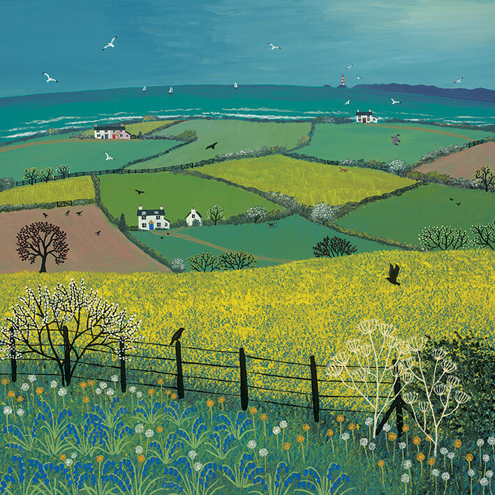 Coastal View Canvas Art Print by Jo Grundy