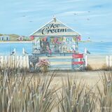 Beach Ice Cream Canvas Art Print by Diane Demirci