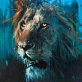 Lion Canvas Art Print by Frank Pretorius