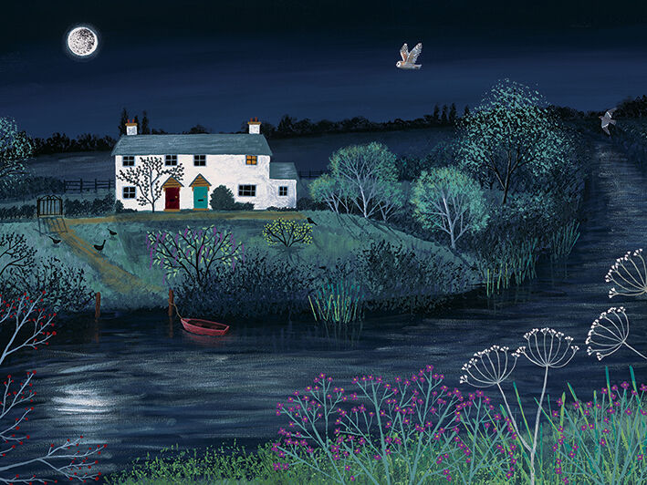 Moon River Canvas Art Print by Jo Grundy