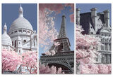 Paris Infrared Series Canvas Triptych Art Print by David Clapp