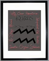 Aquarius Zodiac Star Sign Retro Framed Art Print