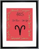 Aries Zodiac Star Sign Retro Framed Art Print