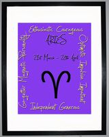 Aries Zodiac Star Sign Retro Framed Art Print