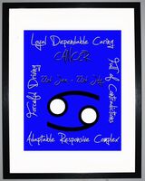 Cancer Zodiac Star Sign Retro Framed Art Print