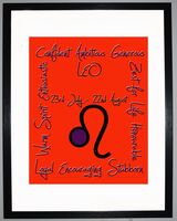 Leo Zodiac Star Sign Retro Framed Art Print