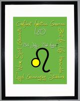 Leo Zodiac Star Sign Retro Framed Art Print