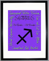 Sagittarius Zodiac Star Sign Retro Framed Art Print
