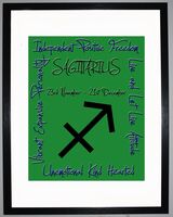 Sagittarius Zodiac Star Sign Retro Framed Art Print