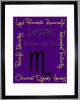 Scorpio Zodiac Star Sign Retro Framed Art Print
