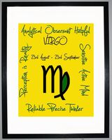Virgo Zodiac Star Sign Retro Framed Art Print
