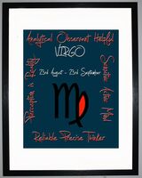 Virgo Zodiac Star Sign Retro Framed Art Print