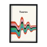 Taurus Zodiac Star Sign Giclée Retro Framed Art Print