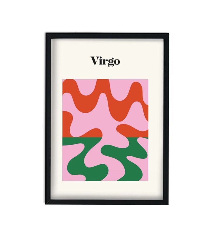 Virgo Zodiac Star Sign Giclée Retro Framed Art Print