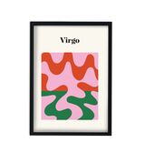 Virgo Zodiac Star Sign Giclée Retro Framed Art Print