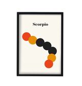 Scorpio Zodiac Star Sign Giclée Retro Framed Art Print