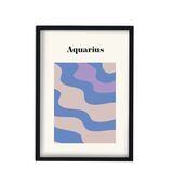 Aquarius Zodiac Star Sign Giclée Retro Framed Art Print