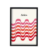 Aries Zodiac Star Sign Giclée Retro Framed Art Print