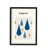 Cancer Zodiac Star Sign Giclée Retro Framed Art Print