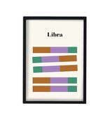 Libra Zodiac Star Sign Giclée Retro Framed Art Print