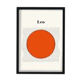 Leo Zodiac Star Sign Giclée Retro Framed Art Print
