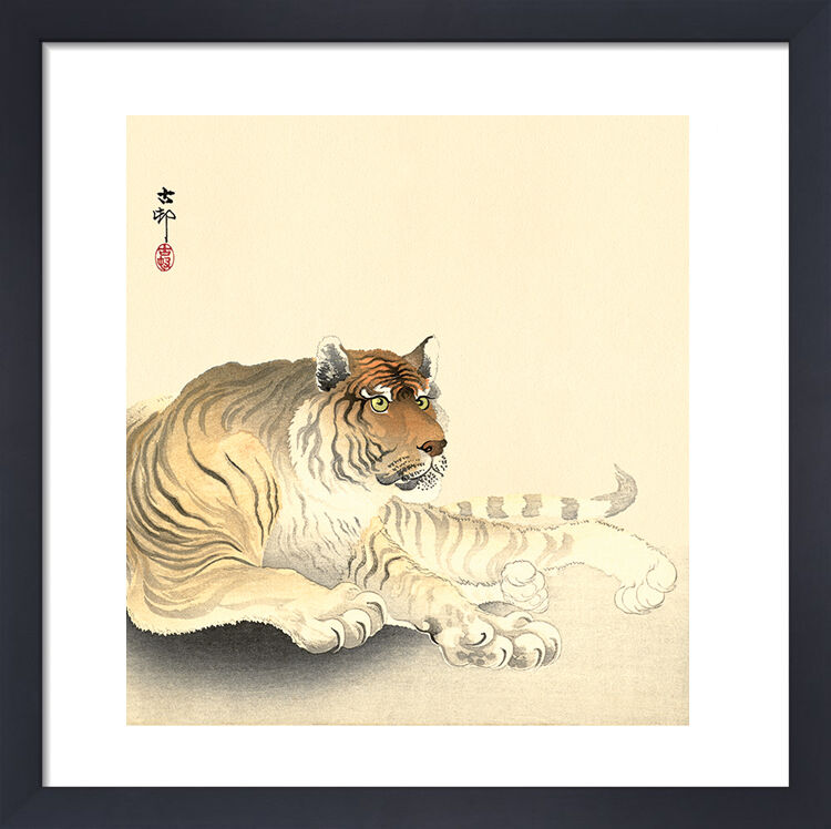 Tiger Framed Art Print by Ohara Koson