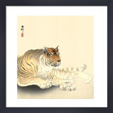 Tiger Framed Art Print by Ohara Koson
