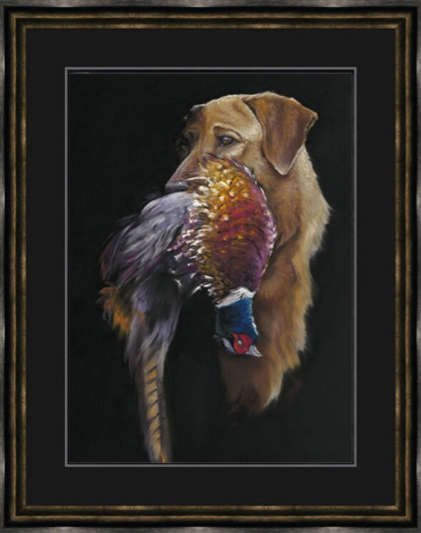 In the Red - Fox Red Labrador Framed Limited Edition Art Print by Kay Johns