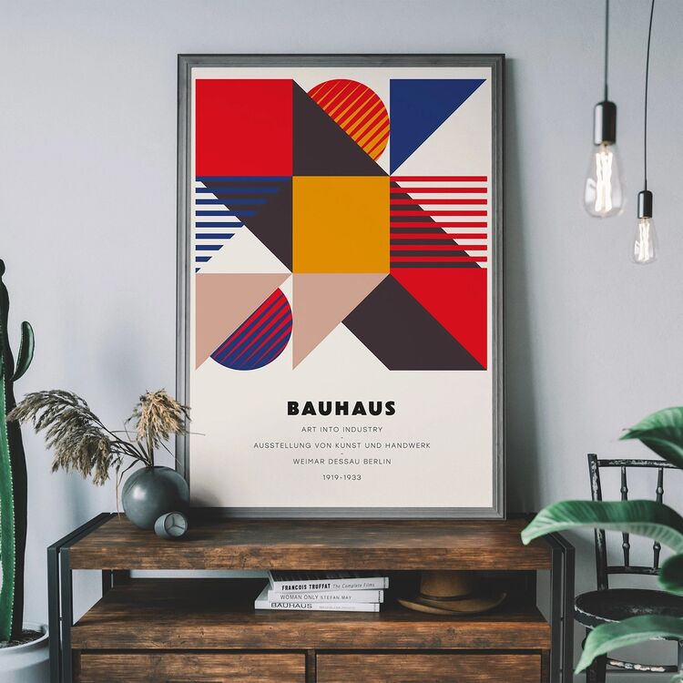 Bauhaus Geometric Art Into Industry Framed Art Print