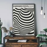 Geometric Swirls Bauhaus Black & White Framed Art Print