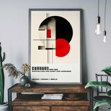 Bauhaus Black & Red Circles Framed Art Print