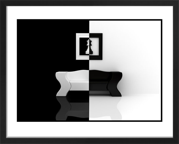 Black and White Opposites Framed Art Print by Anonymous Artist