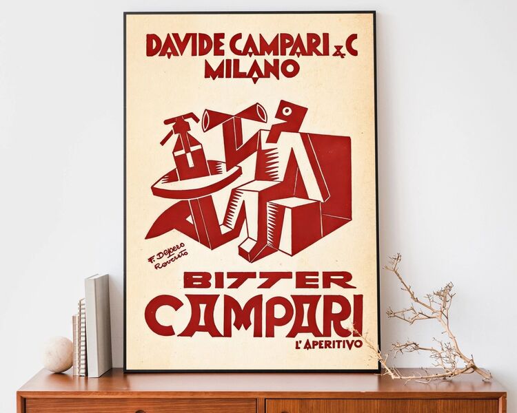 Vintage Bitter Campari Abstract Print 2 Framed Art Print