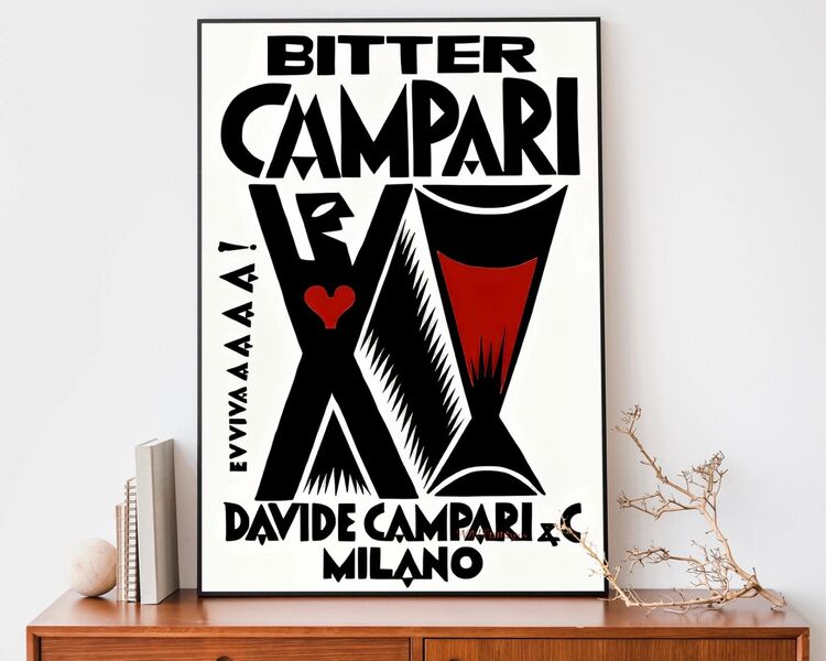 Vintage Campari Abstract Print 2 Framed Art Print