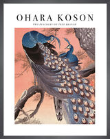 Two Peacocks on Tree Branch Framed Art Print by Ohara Koson