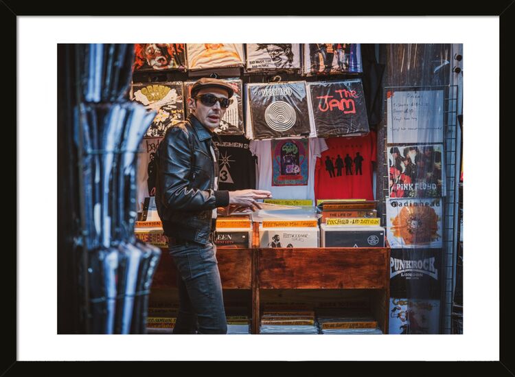 London Camden Record Shop Mod Framed Art Print by Howard Shooter