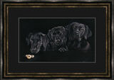 Jammie Dodgers - Black Labradors Framed Limited Edition Art Print by Kay Johns