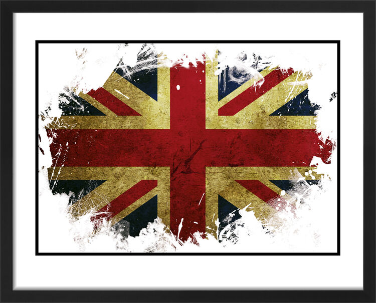 Retro Union Jack Framed Art Print by Anonymous Artist