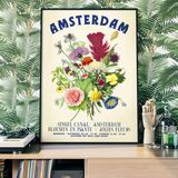 Amsterdam Vintage Bouquet Floral Poster Framed Print