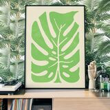 Simple Green Leaf Paint Framed Print