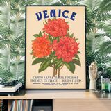Venice Vintage Bouquet Floral Poster Framed Print