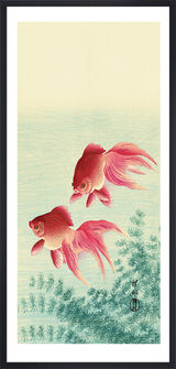 Two Veil Goldfish Framed Art Print by Ohara Koson
