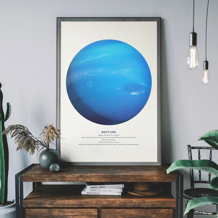 Neptune Educational Kids Planet Poster Framed Art Print