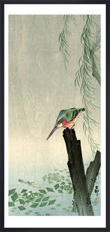 Kingfisher Framed Art Print by Ohara Koson