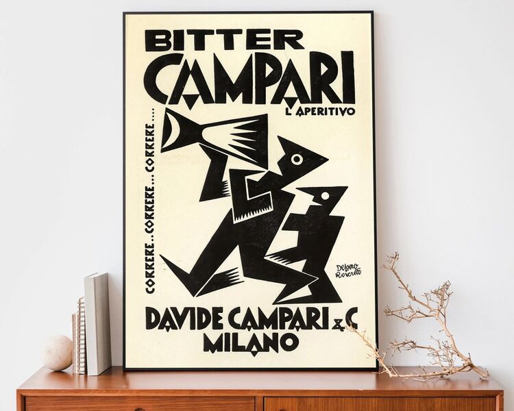 Vintage Bitter Campari Abstract Print Framed Art Print