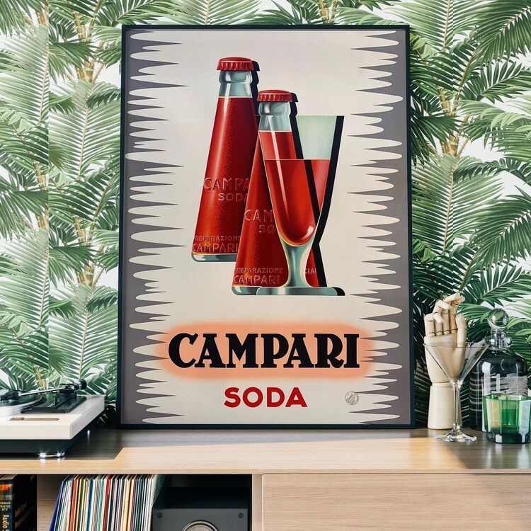 Campari Soda Red Framed Art Print