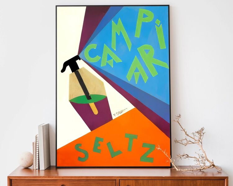 Vintage Campari Seltz Print Framed Art Print