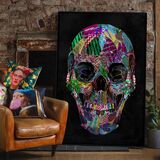Geometric Pattern Skull Framed Art Print