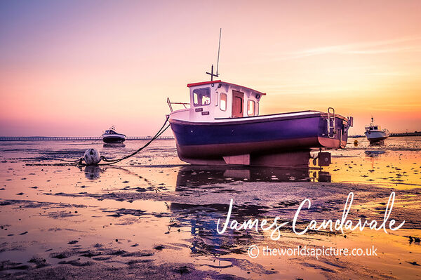 Boat names 'Louise Jayne' photographed on the shores of Thorpe Bay Essex