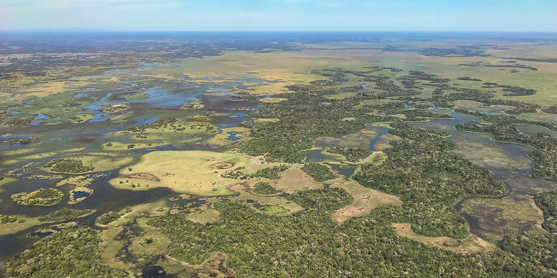 A truly spectacular sight greets you when you fly into the Southern Pantanal from Campo Grande